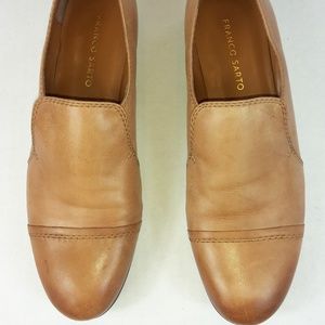 EUC FRANCO SARTO Tan/Brown Leather Slip On US 9M